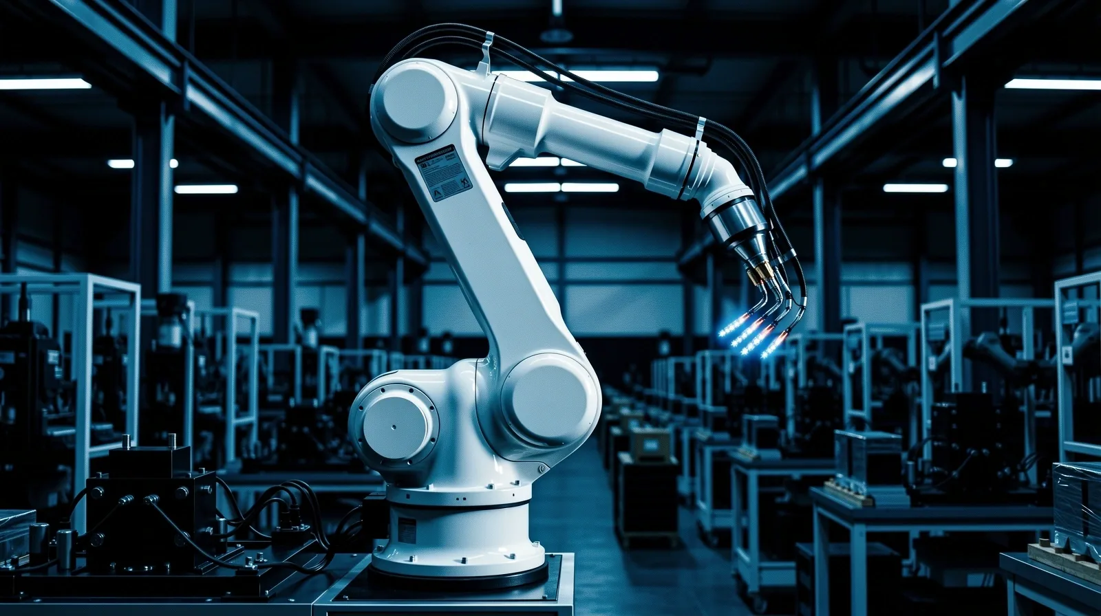 Collaborative robotic arm in motion